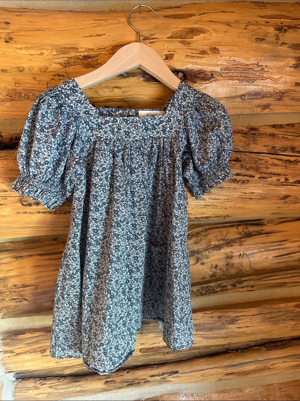 Doen Liberty print Floral Square-Neck Puff Sleeve Girls dress 4t
